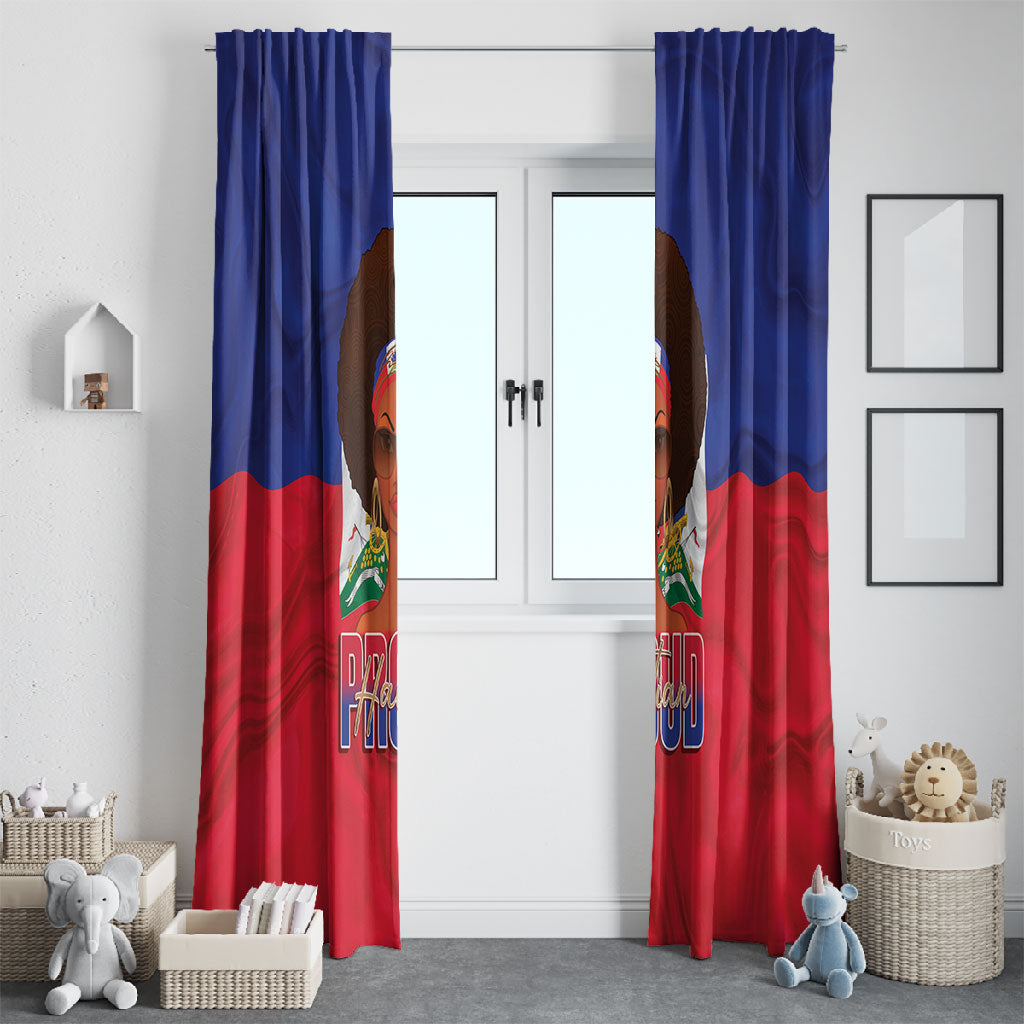 Haiti Flag Day Window Curtain Haitian Women Proud Flag Wave Style