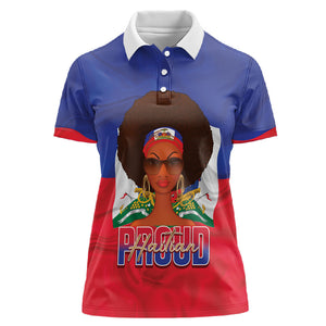 Personalized Haiti Flag Day Women Polo Shirt Haitian Women Proud Flag Wave Style