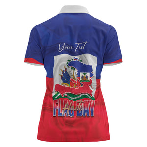 Personalized Haiti Flag Day Women Polo Shirt Haitian Women Proud Flag Wave Style