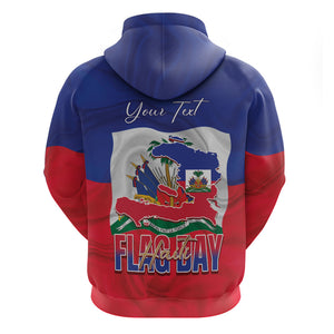Personalized Haiti Flag Day Zip Hoodie Haitian Women Proud Flag Wave Style