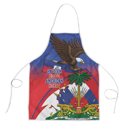Haiti Flag Day Apron Haitian Blood American Heart Eagle With Flag