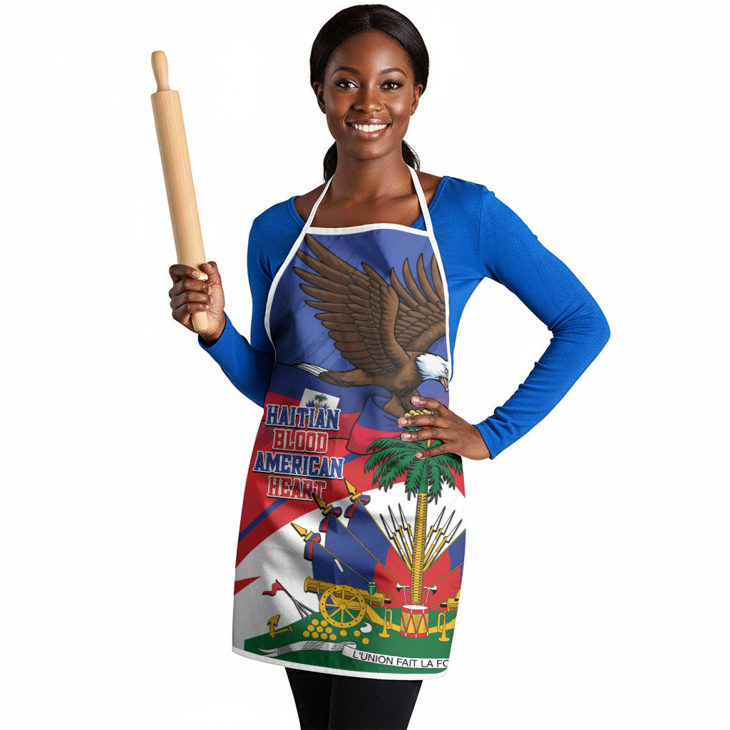 Haiti Flag Day Apron Haitian Blood American Heart Eagle With Flag
