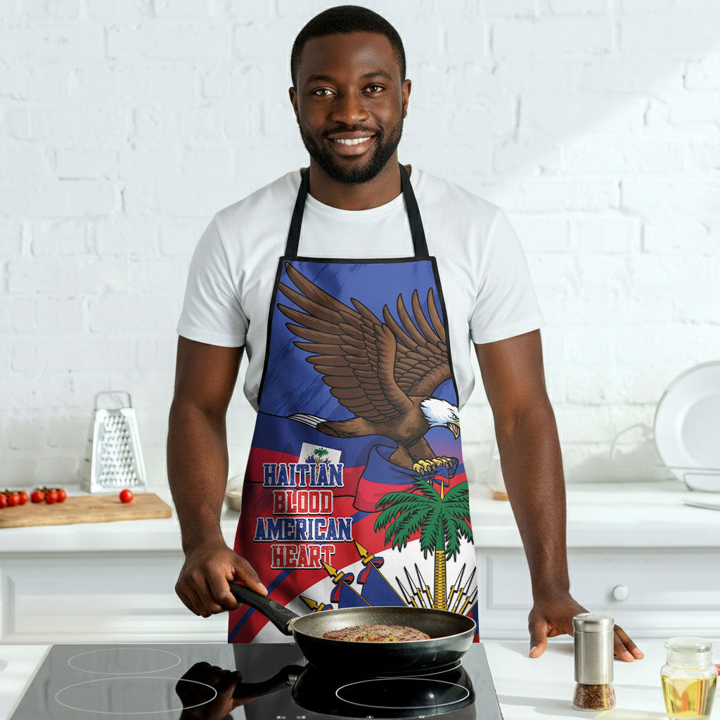 Haiti Flag Day Apron Haitian Blood American Heart Eagle With Flag