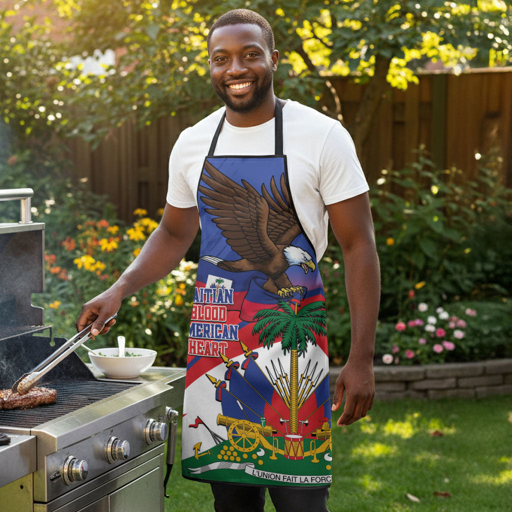 Haiti Flag Day Apron Haitian Blood American Heart Eagle With Flag