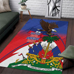 Haiti Flag Day Area Rug Haitian Blood American Heart Eagle With Flag