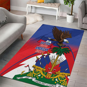 Haiti Flag Day Area Rug Haitian Blood American Heart Eagle With Flag