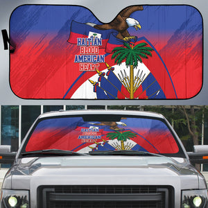 Haiti Flag Day Auto Sun Shade Haitian Blood American Heart Eagle With Flag