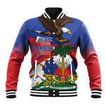 Haiti Flag Day Baseball Jacket Haitian Blood American Heart Eagle With Flag