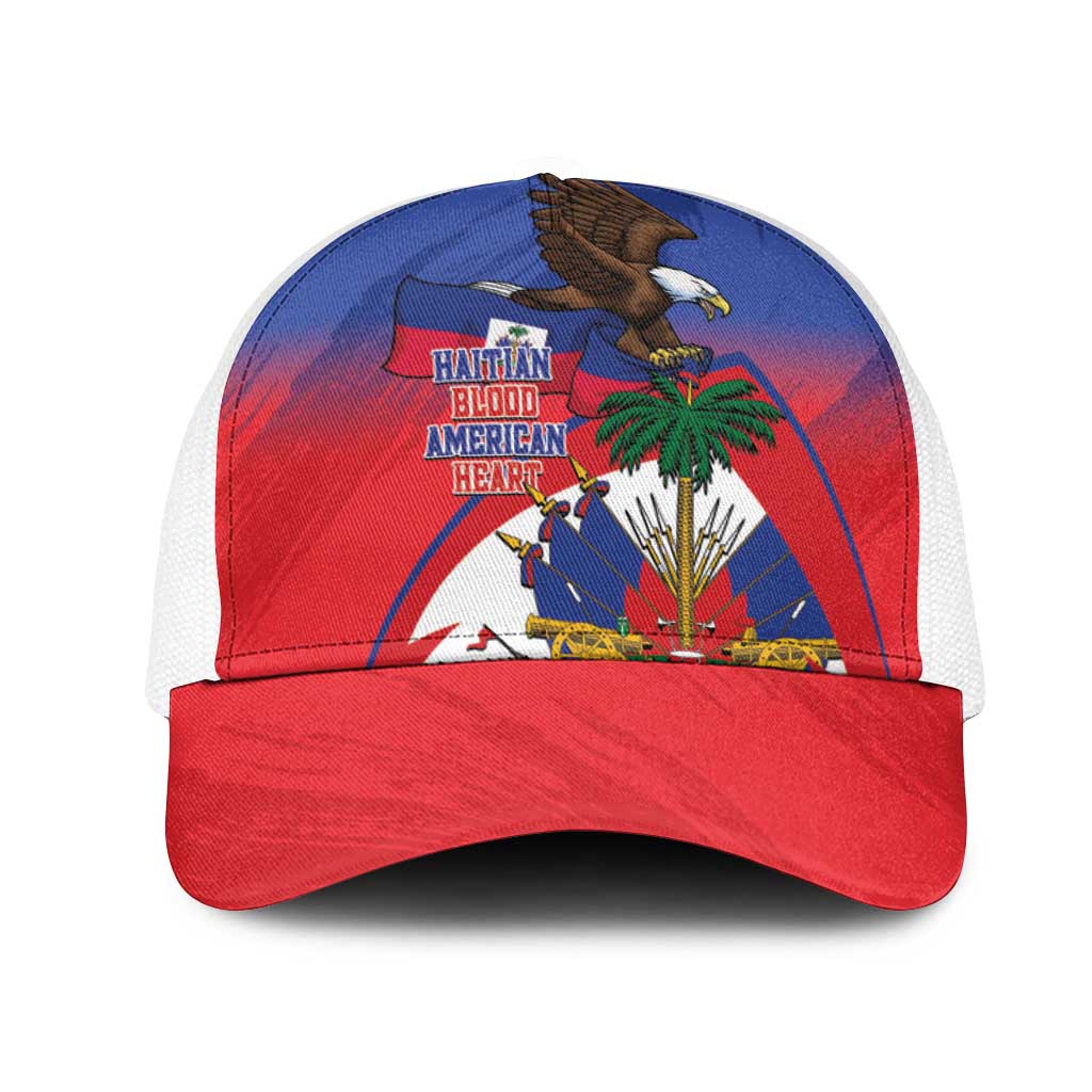 Haiti Flag Day Baseball Net Cap Haitian Blood American Heart Eagle With Flag