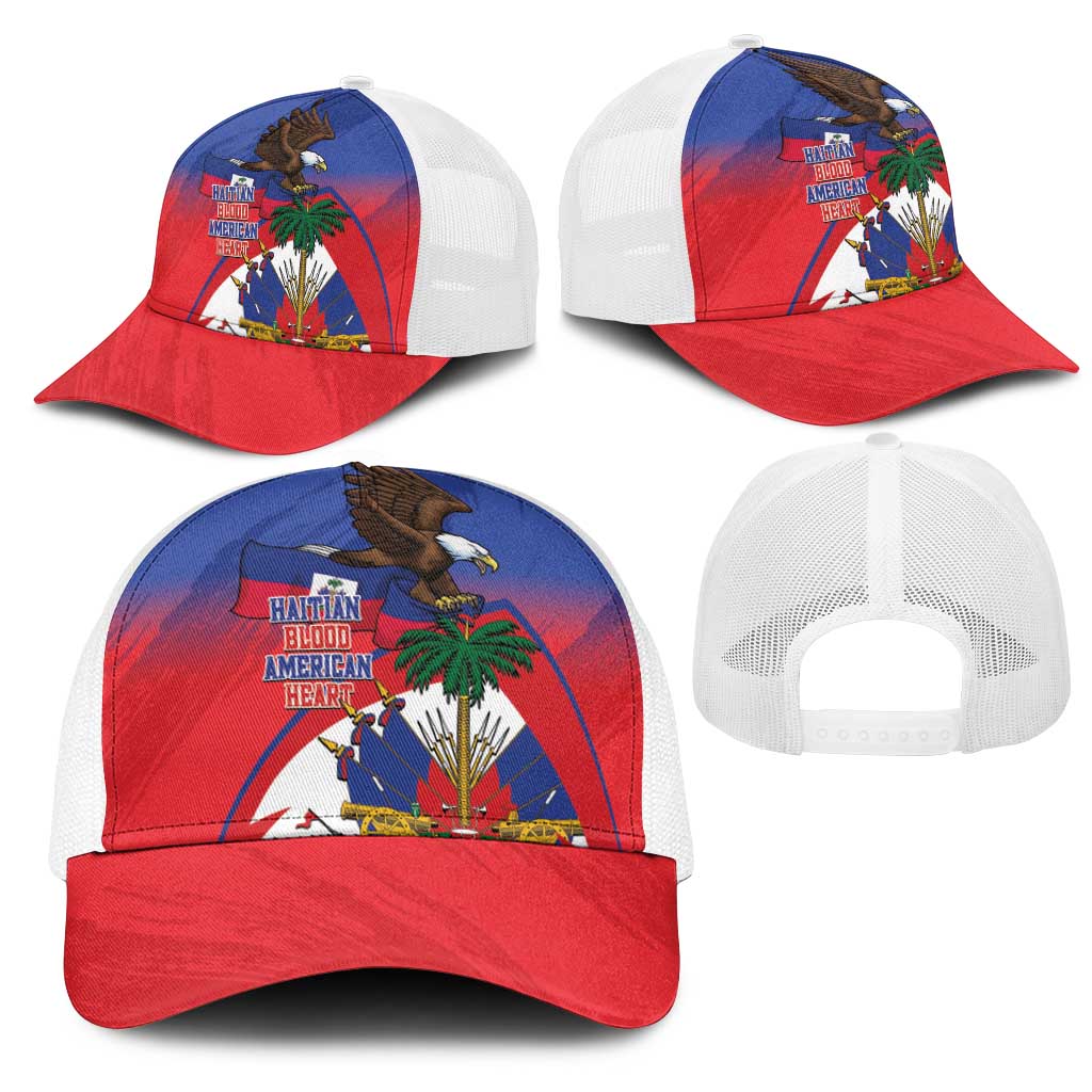 Haiti Flag Day Baseball Net Cap Haitian Blood American Heart Eagle With Flag