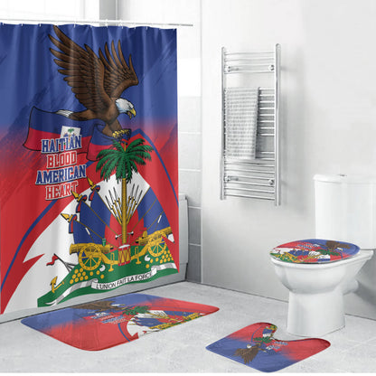 Haiti Flag Day Bathroom Set Haitian Blood American Heart Eagle With Flag