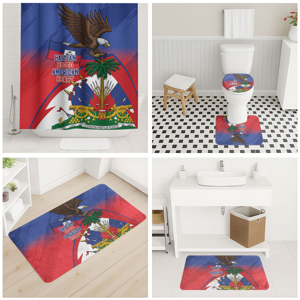 Haiti Flag Day Bathroom Set Haitian Blood American Heart Eagle With Flag