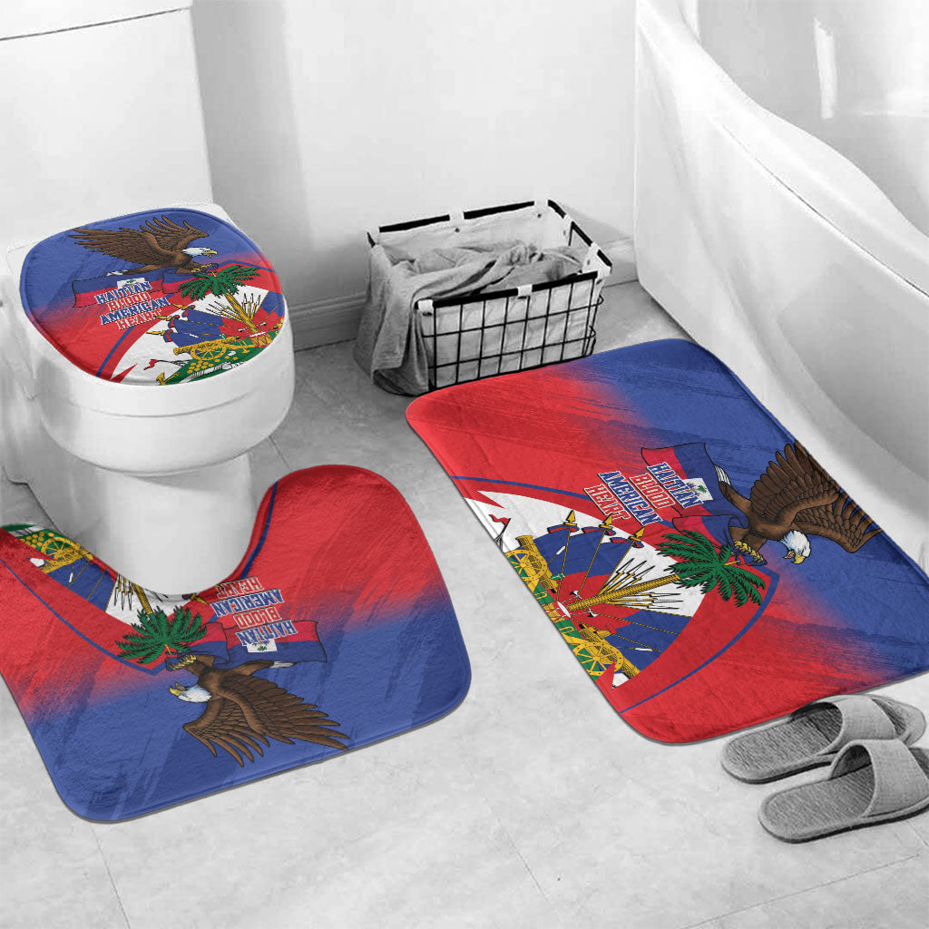 Haiti Flag Day Bathroom Set Haitian Blood American Heart Eagle With Flag