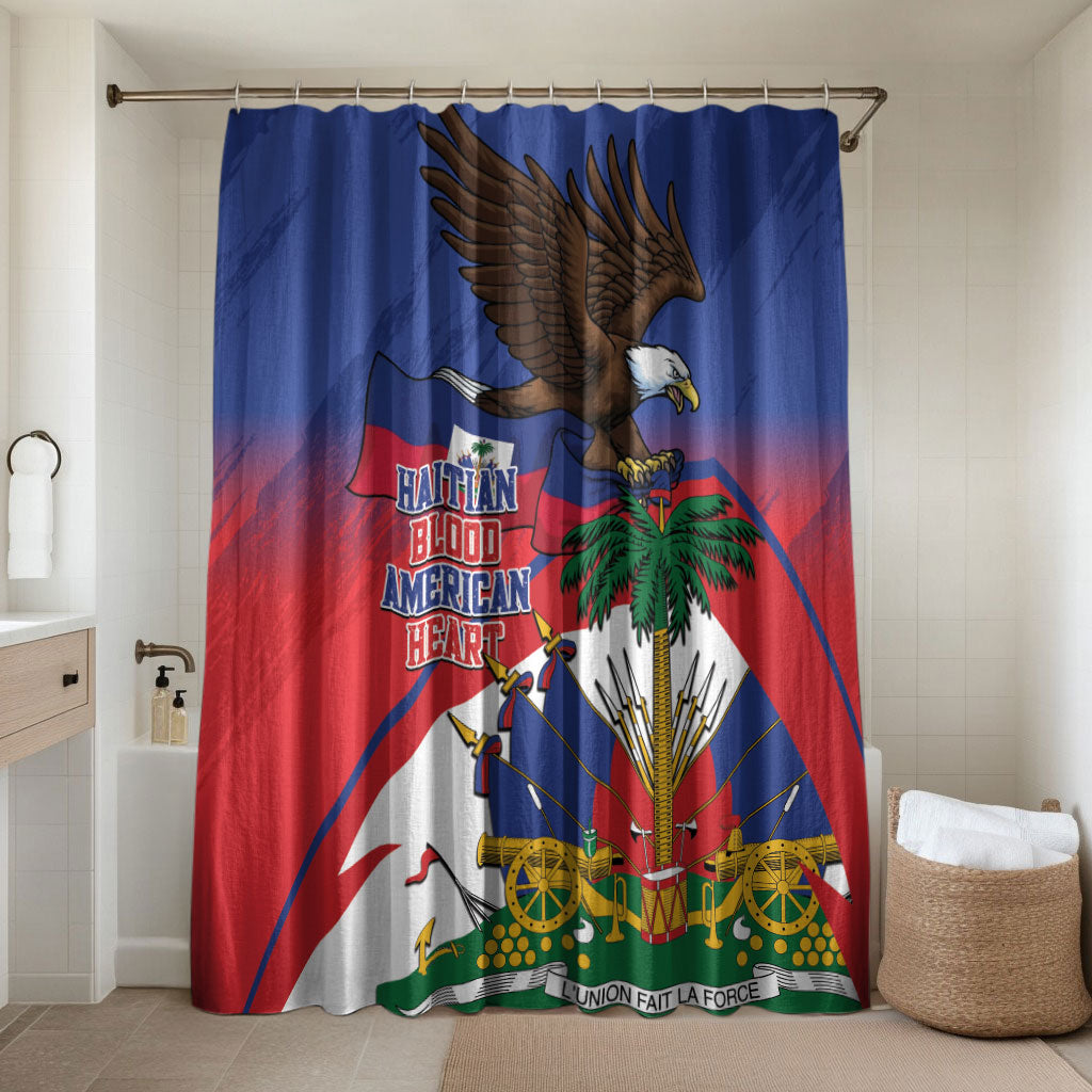 Haiti Flag Day Bathroom Set Haitian Blood American Heart Eagle With Flag