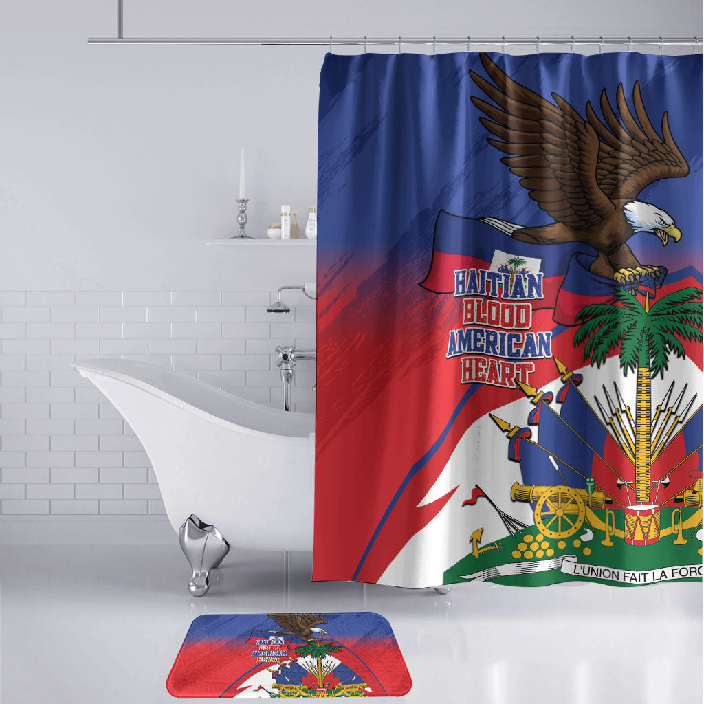 Haiti Flag Day Bathroom Set Haitian Blood American Heart Eagle With Flag