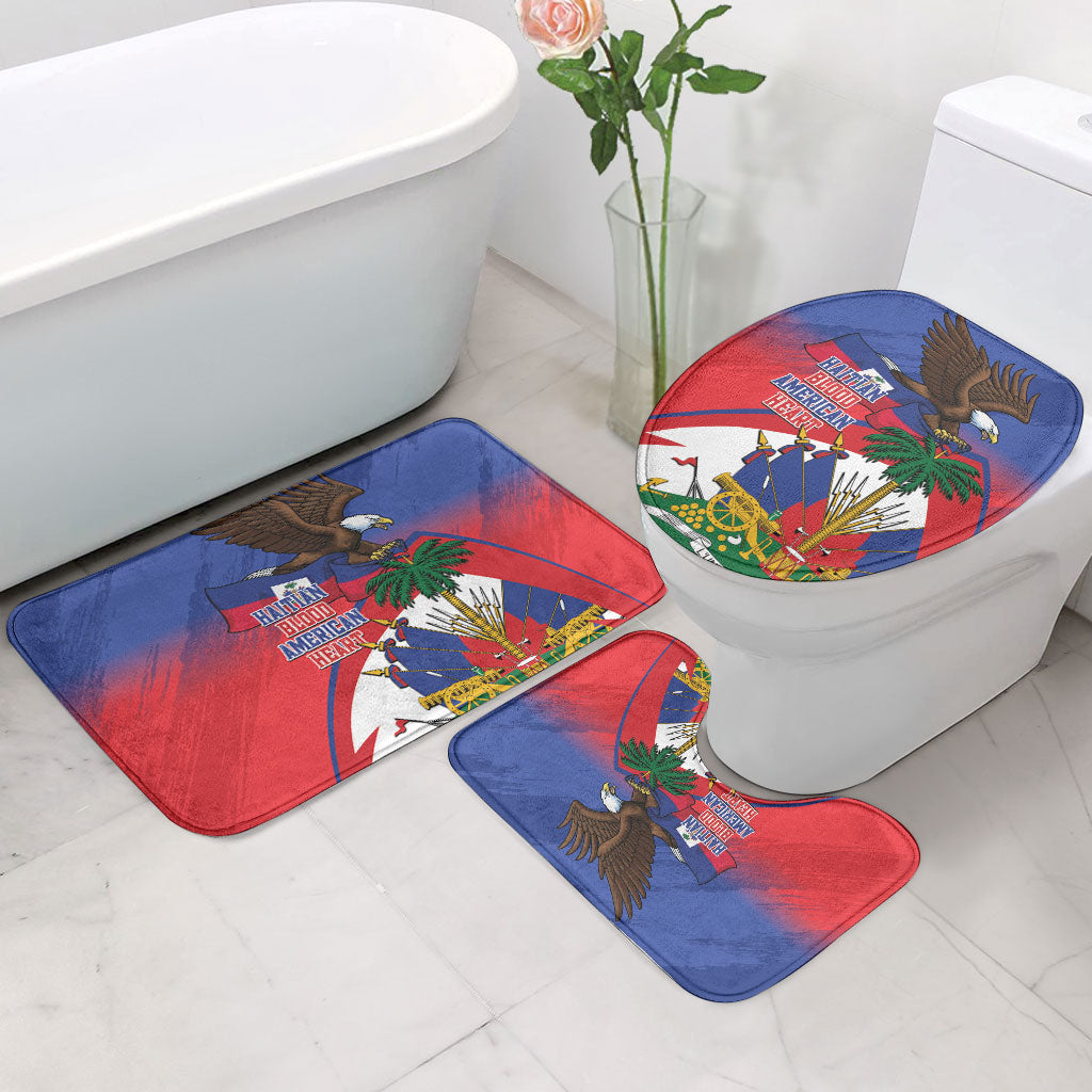 Haiti Flag Day Bathroom Set Haitian Blood American Heart Eagle With Flag