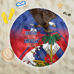 Haiti Flag Day Beach Blanket Haitian Blood American Heart Eagle With Flag