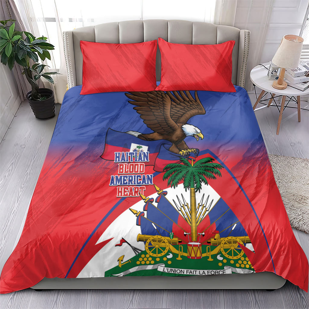 Haiti Flag Day Bedding Set Haitian Blood American Heart Eagle With Flag