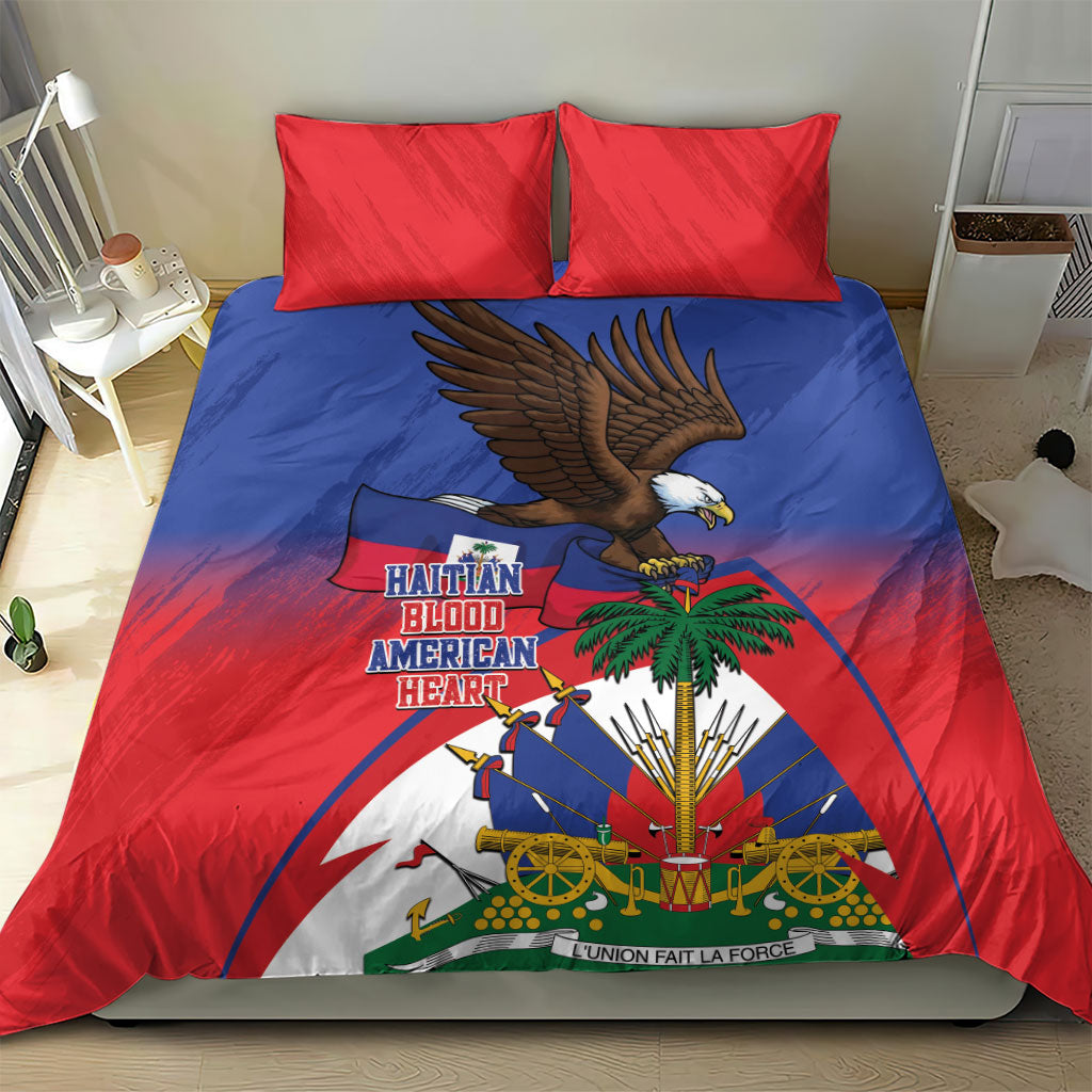 Haiti Flag Day Bedding Set Haitian Blood American Heart Eagle With Flag