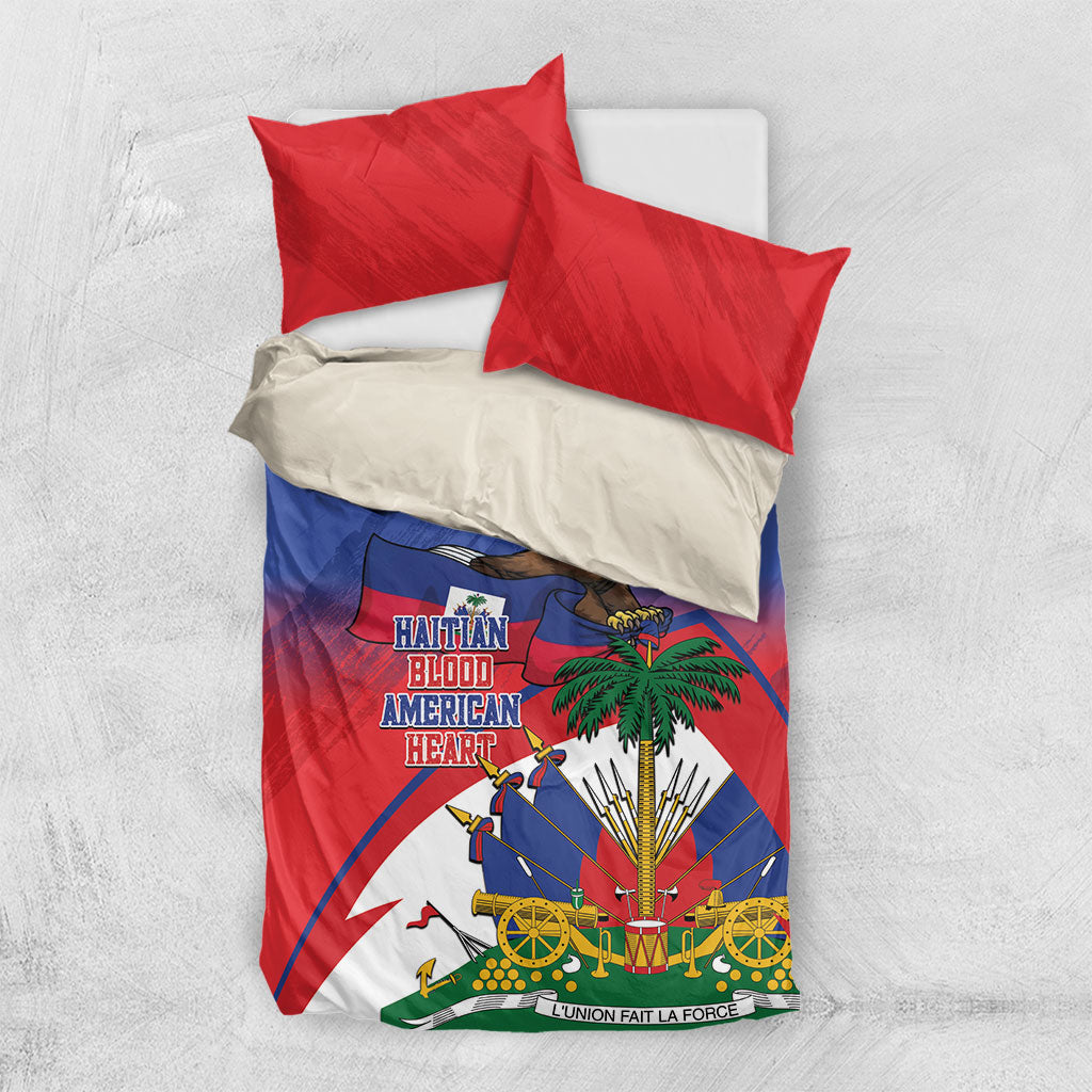 Haiti Flag Day Bedding Set Haitian Blood American Heart Eagle With Flag