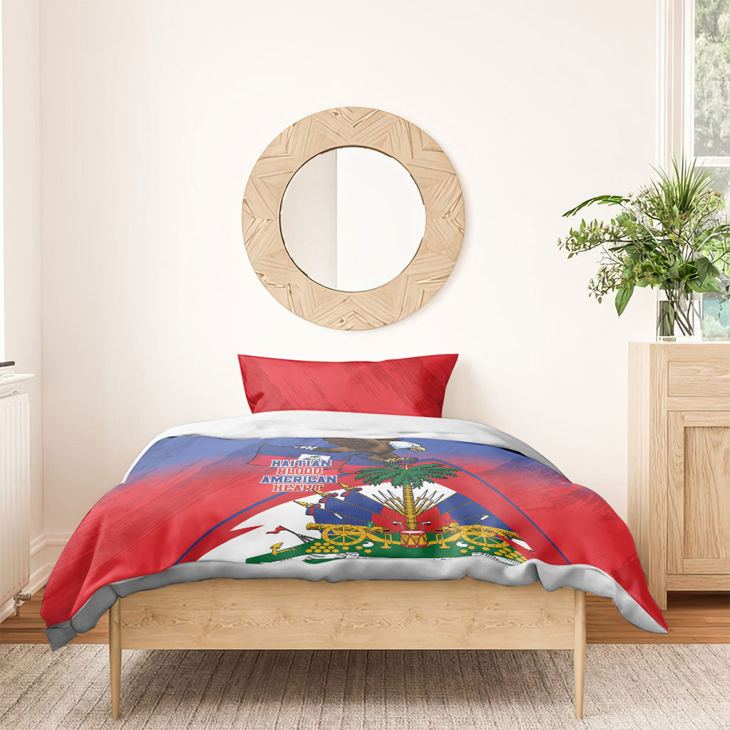 Haiti Flag Day Bedding Set Haitian Blood American Heart Eagle With Flag