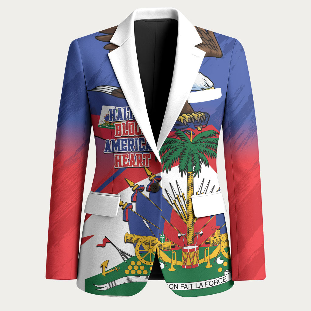 Haiti Flag Day Blazer Haitian Blood American Heart Eagle With Flag