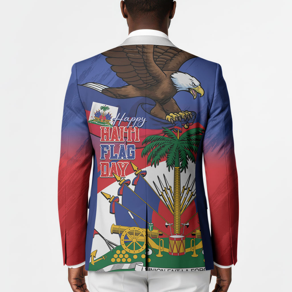 Haiti Flag Day Blazer Haitian Blood American Heart Eagle With Flag