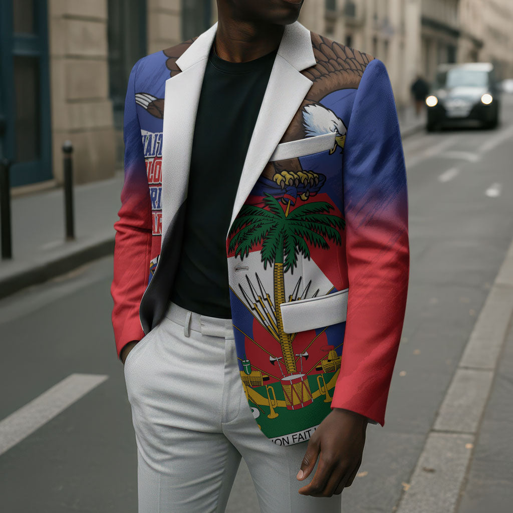 Haiti Flag Day Blazer Haitian Blood American Heart Eagle With Flag