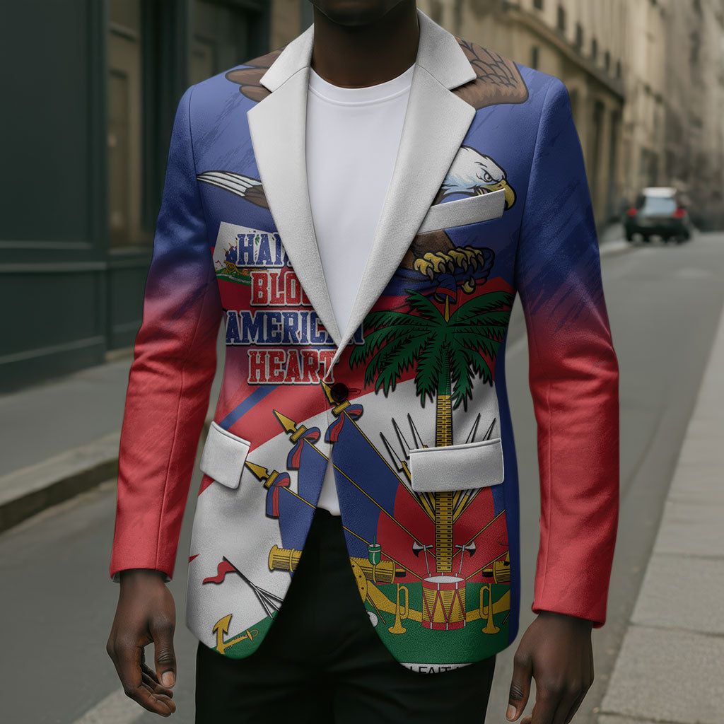 Haiti Flag Day Blazer Haitian Blood American Heart Eagle With Flag