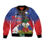 Haiti Flag Day Bomber Jacket Haitian Blood American Heart Eagle With Flag