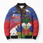 Haiti Flag Day Bomber Puffer Jacket Haitian Blood American Heart Eagle With Flag