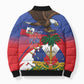 Haiti Flag Day Bomber Puffer Jacket Haitian Blood American Heart Eagle With Flag