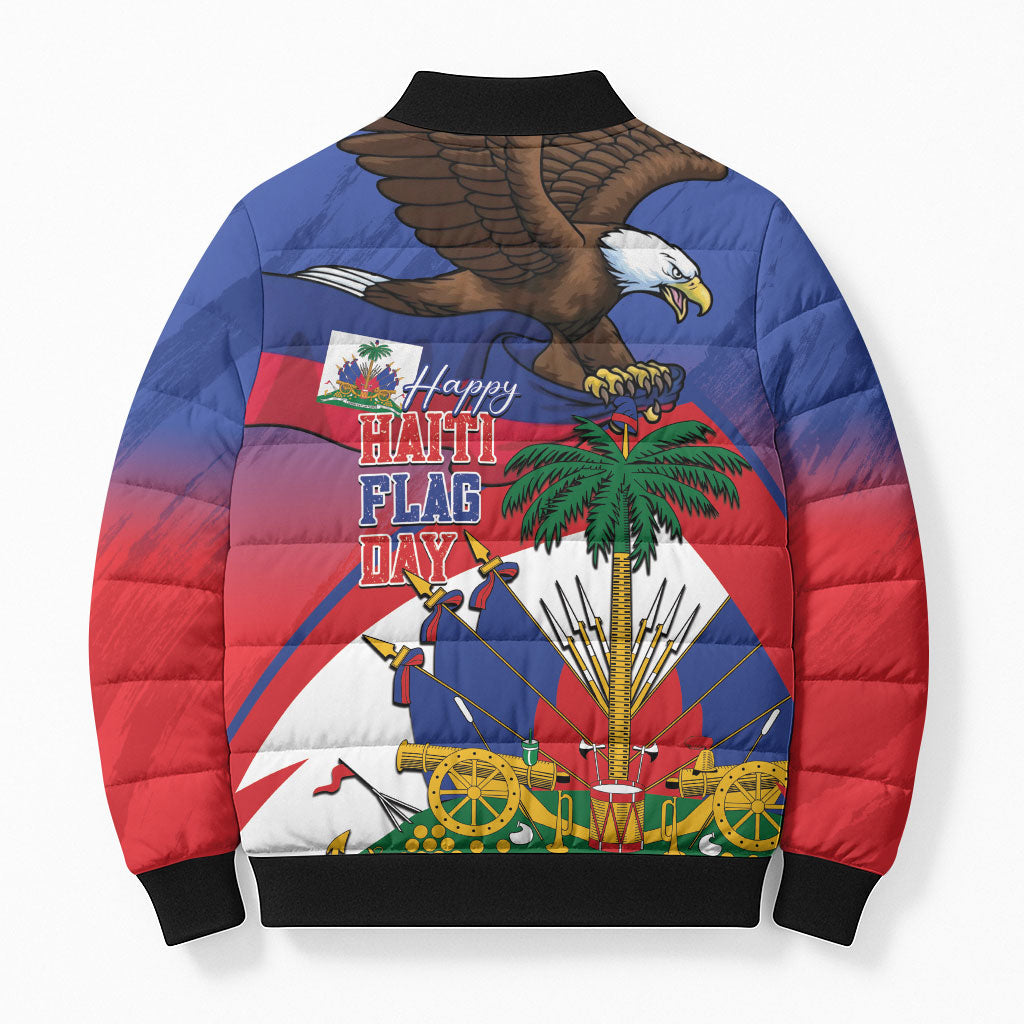Haiti Flag Day Bomber Puffer Jacket Haitian Blood American Heart Eagle With Flag