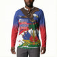 Haiti Flag Day Button Sweatshirt Haitian Blood American Heart Eagle With Flag