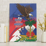 Haiti Flag Day Canvas Wall Art Haitian Blood American Heart Eagle With Flag