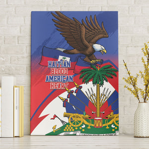 Haiti Flag Day Canvas Wall Art Haitian Blood American Heart Eagle With Flag