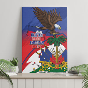 Haiti Flag Day Canvas Wall Art Haitian Blood American Heart Eagle With Flag