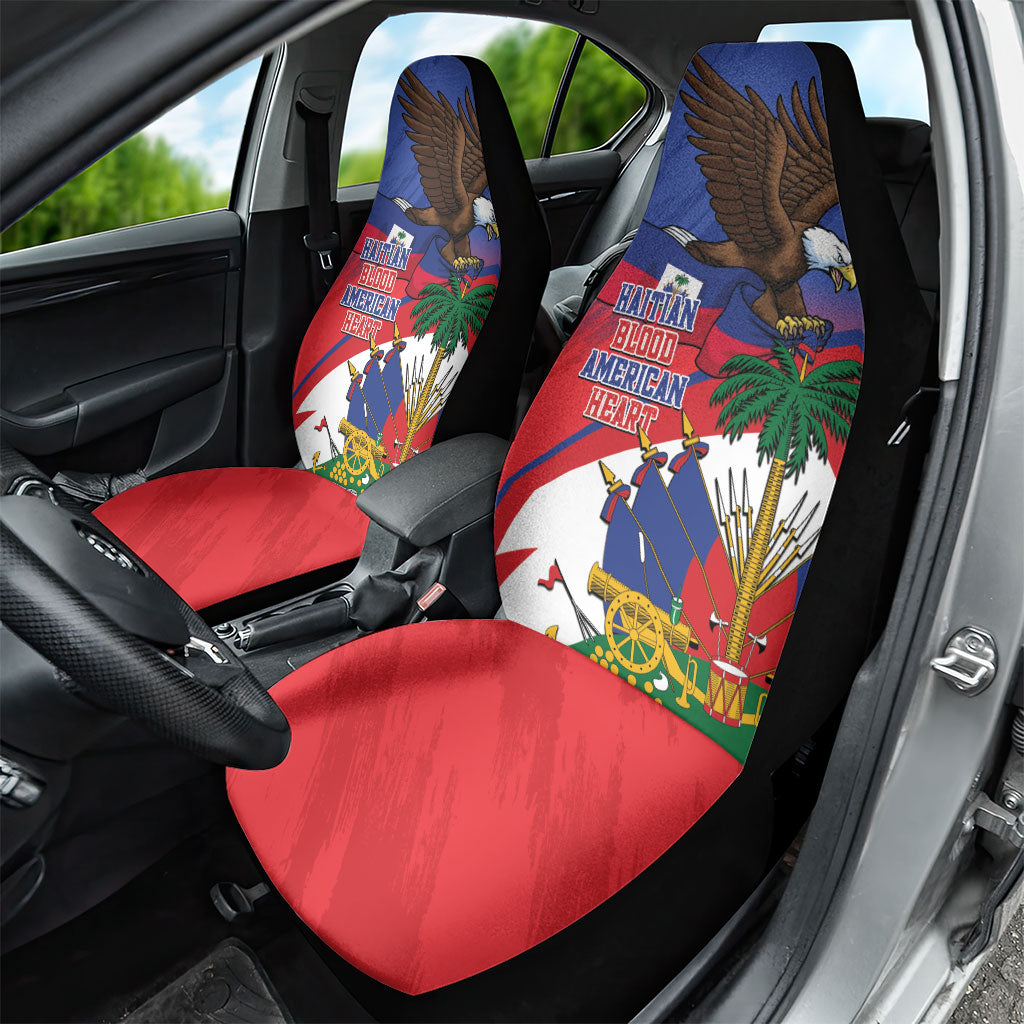 Haiti Flag Day Car Seat Cover Haitian Blood American Heart Eagle With Flag