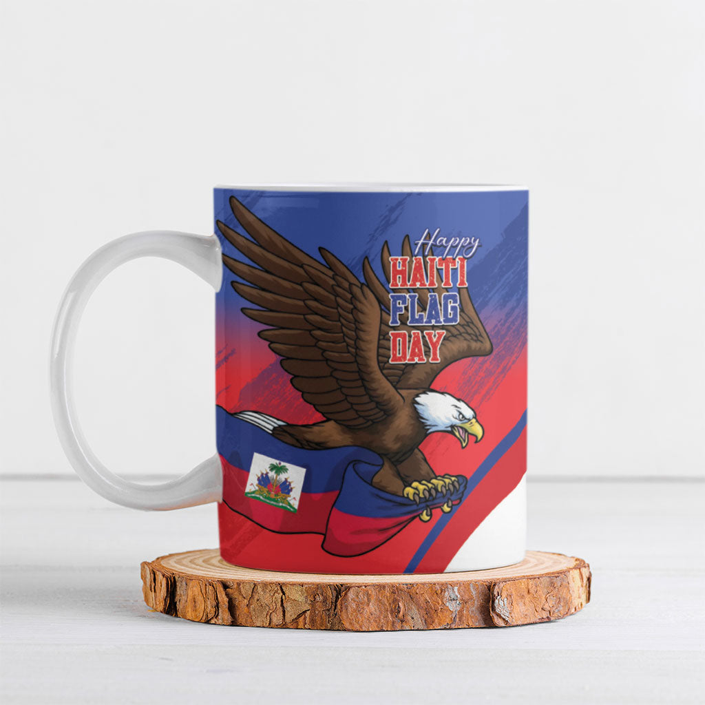 Haiti Flag Day Ceramic Mug Haitian Blood American Heart Eagle With Flag