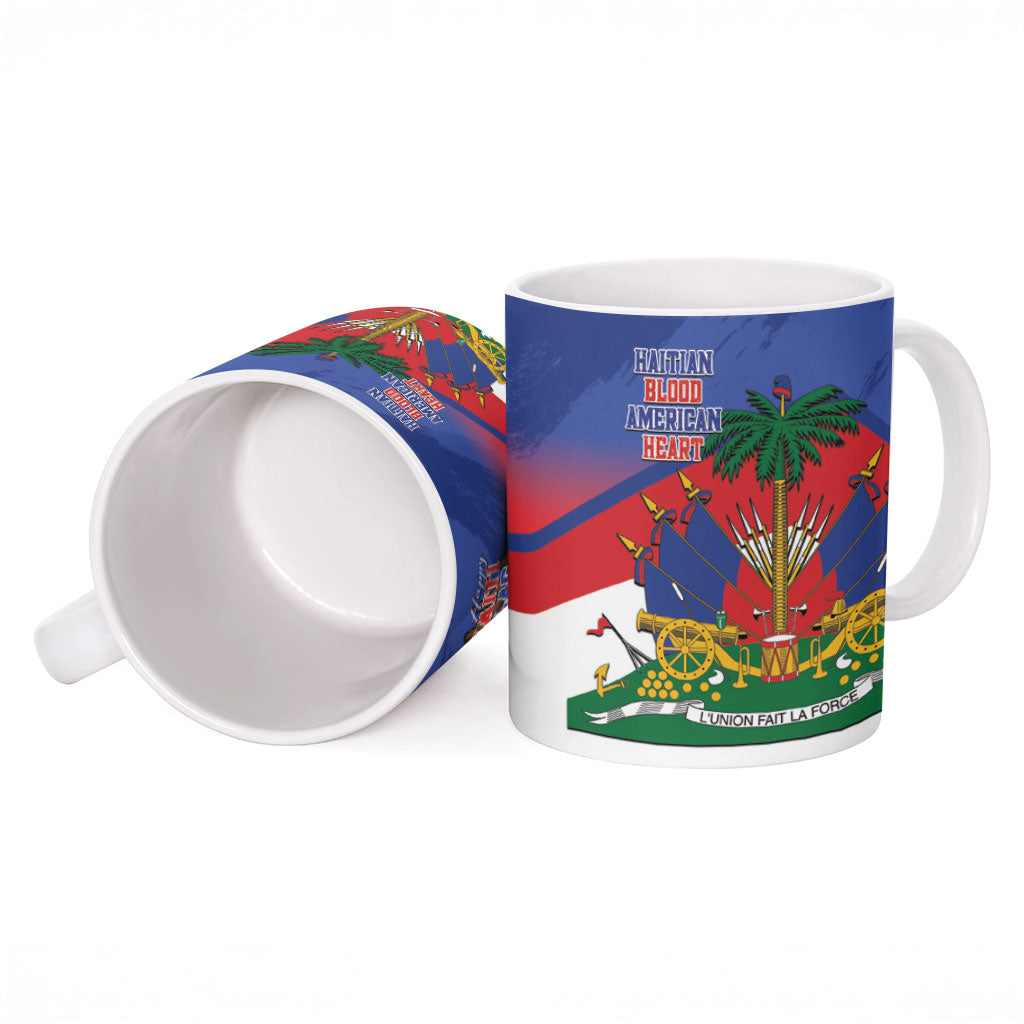 Haiti Flag Day Ceramic Mug Haitian Blood American Heart Eagle With Flag