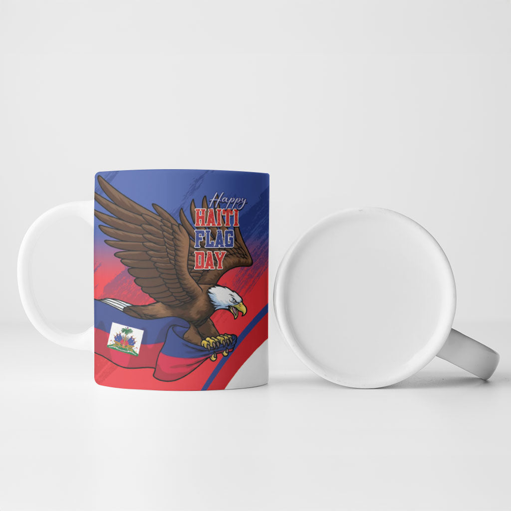 Haiti Flag Day Ceramic Mug Haitian Blood American Heart Eagle With Flag