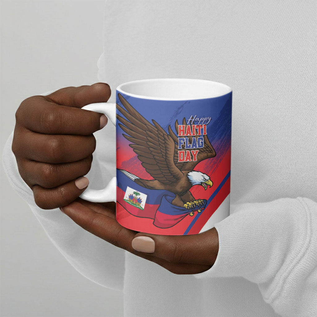 Haiti Flag Day Ceramic Mug Haitian Blood American Heart Eagle With Flag