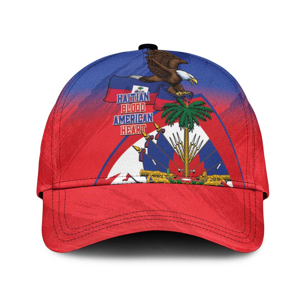 Haiti Flag Day Classic Cap Haitian Blood American Heart Eagle With Flag