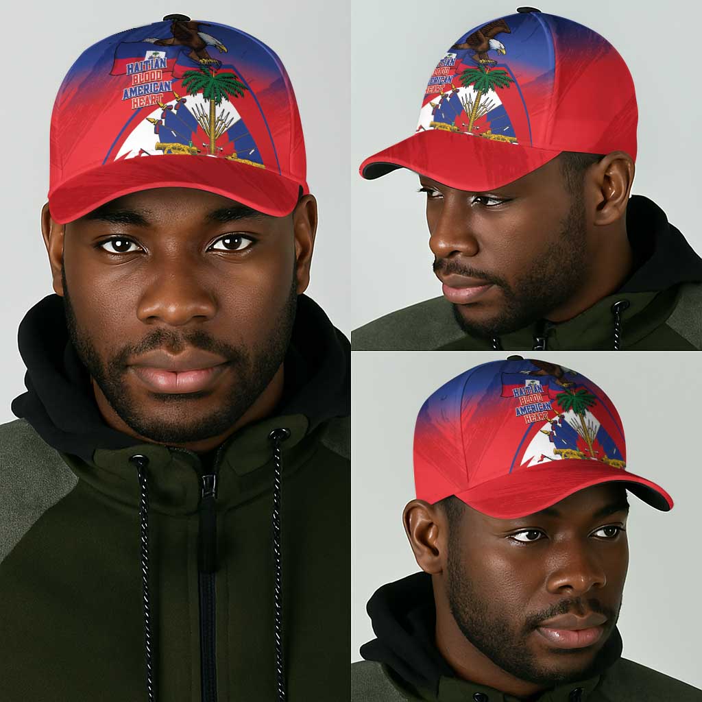 Haiti Flag Day Classic Cap Haitian Blood American Heart Eagle With Flag