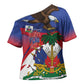 Haiti Flag Day Cross Shoulder Shirt Haitian Blood American Heart Eagle With Flag