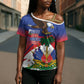 Haiti Flag Day Cross Shoulder Shirt Haitian Blood American Heart Eagle With Flag