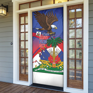 Haiti Flag Day Door Cover Haitian Blood American Heart Eagle With Flag