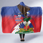 Haiti Flag Day Hooded Blanket Haitian Blood American Heart Eagle With Flag