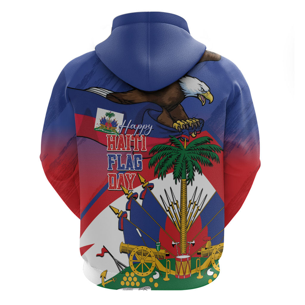 Haiti Flag Day Hoodie Haitian Blood American Heart Eagle With Flag