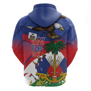 Haiti Flag Day Hoodie Haitian Blood American Heart Eagle With Flag